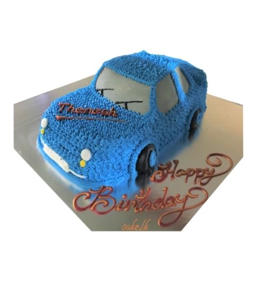 Blue colour car shape cake making video - YouTube