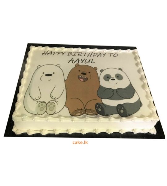 www.cake.lk | We Bare Bears Print Cake 2kg